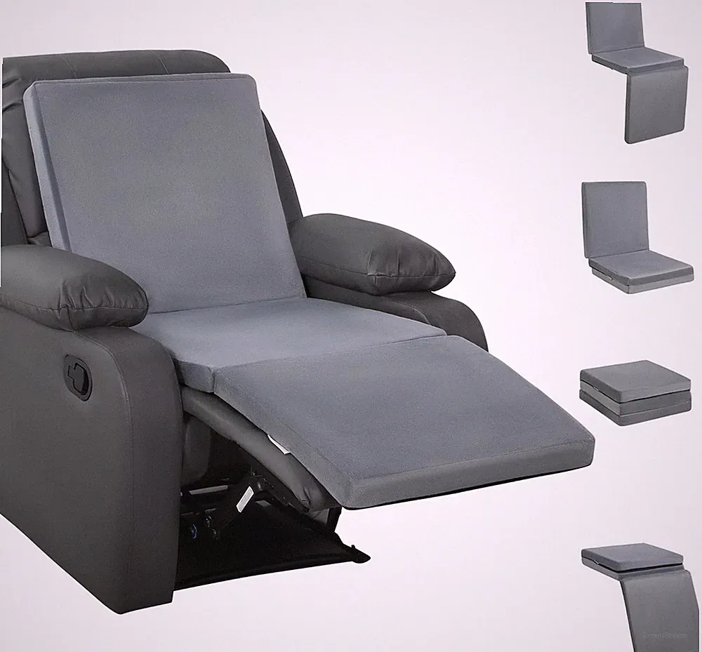 3-in-1 Recliner Seat Cush with Lumbar Support Pillow & Footrest