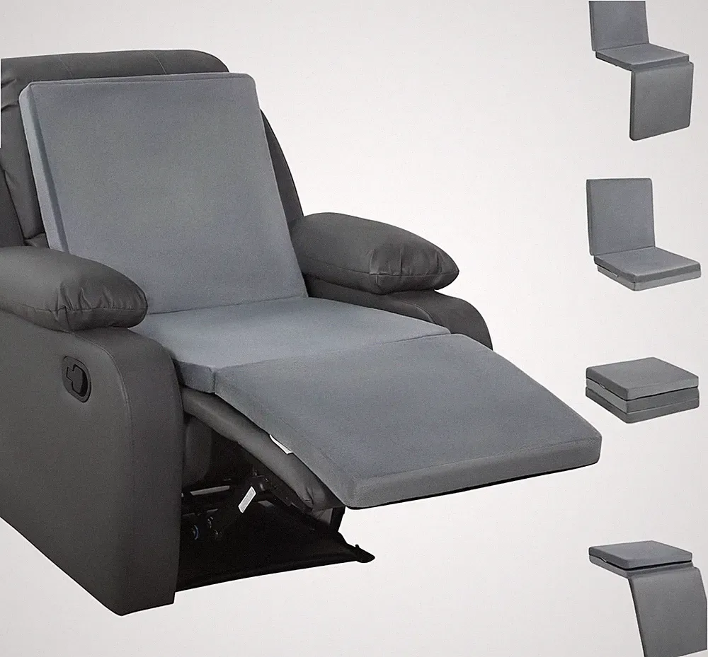 3-in-1 Recliner Seat Cushion with Lumbar Support Pillow & Footrest