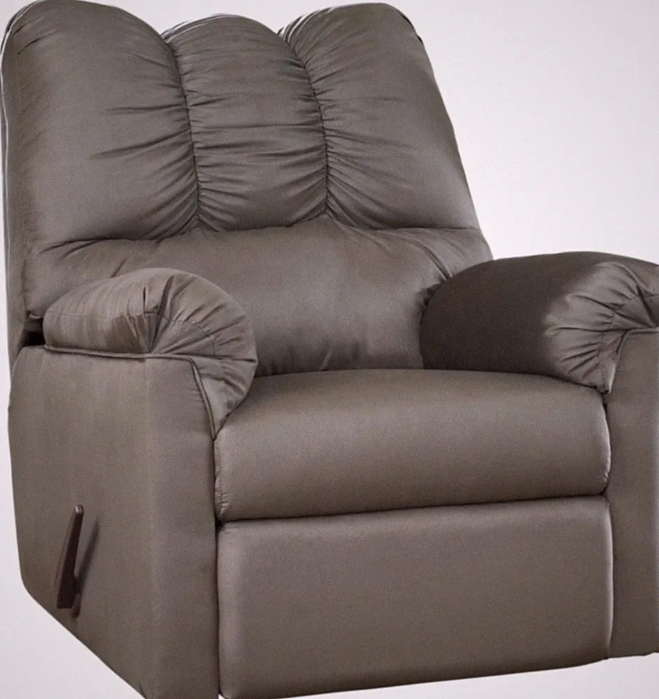 Darcy Grayish Brown Plush Manual Rocker Recliner - Ultimate Comfort