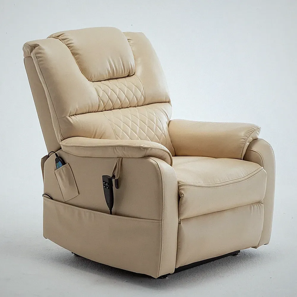 Electric Power Lift Recliner Chair with Adjustable Positions & Side Pockets