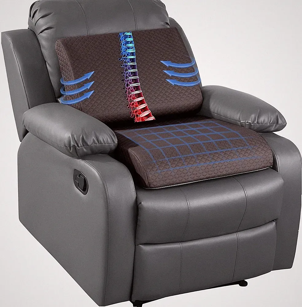 Extra Thick Recliner Chair Cushion with Lumbar Support Pillow for Elderly