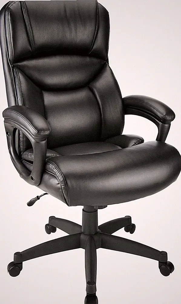 ® Fennington Bonded Leather High-Back Chair, Black