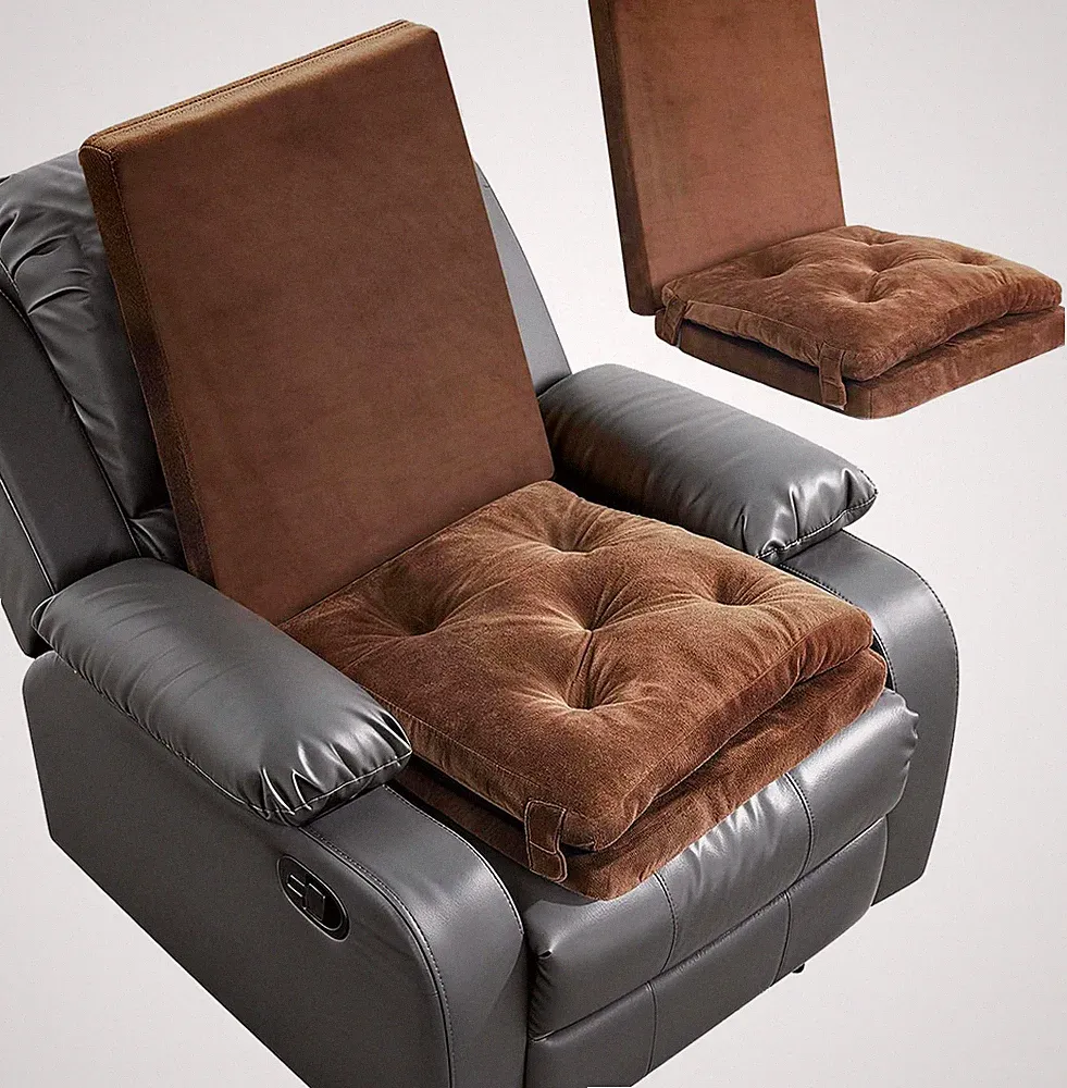 Foam Recliner Seat Chair Cushions with Backrest for Elderly with Soft Height-Adj