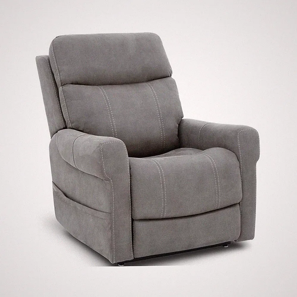 Gray Power Recliner with Heat, Lumbar Support, and Power Headrest
