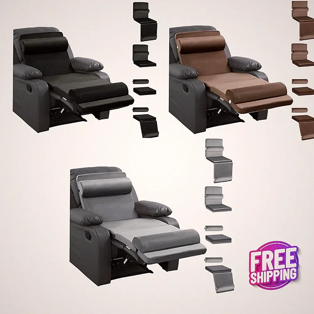 HOMBYS 5-in-1 Recliner Seat Cushion Lumbar Neck Leg Support Non Slip Velvet