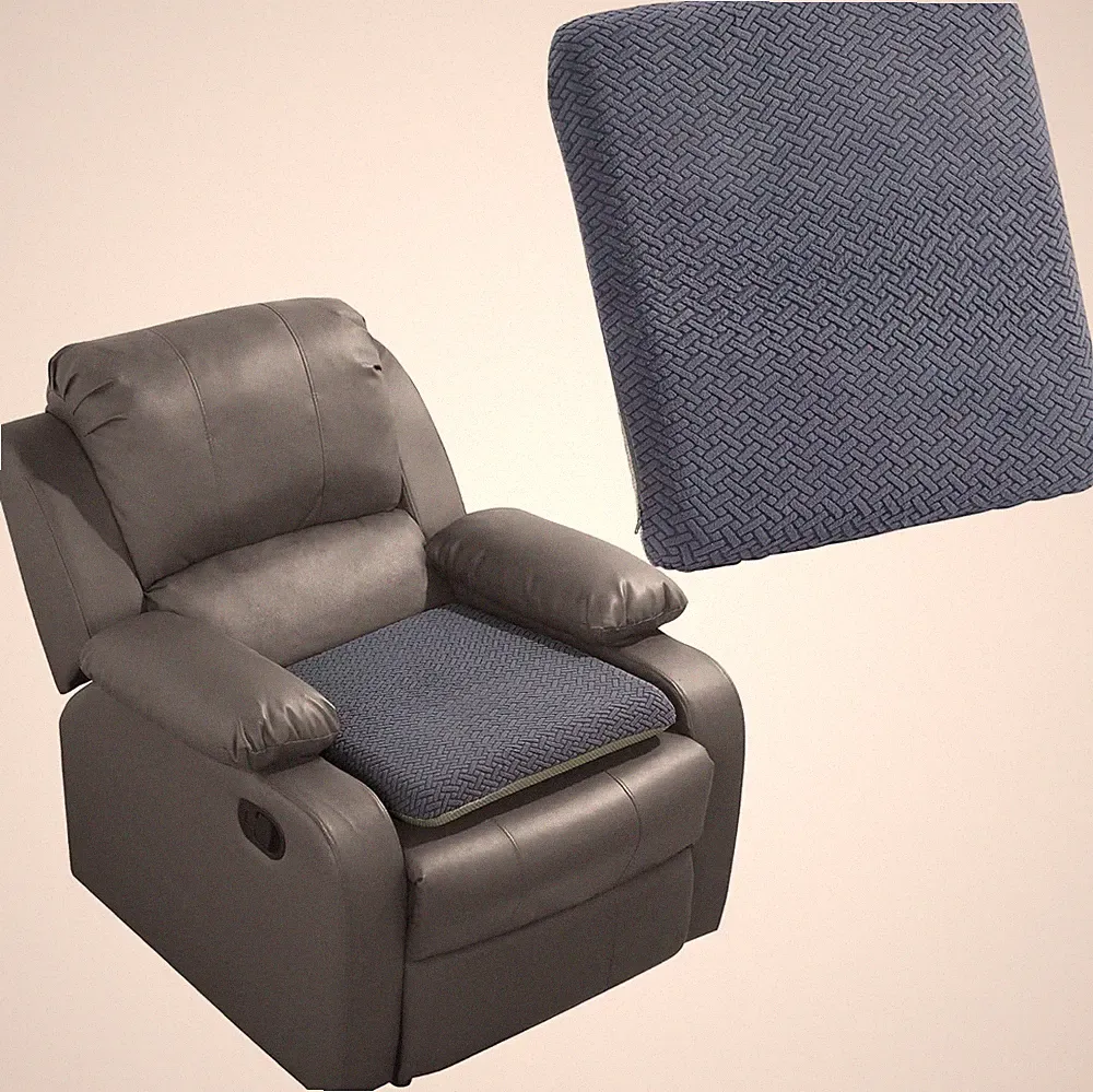 HOMBYS Tufted Furry Recliner Seat Cushion for Elderly Foam Curved Edge Large Squ