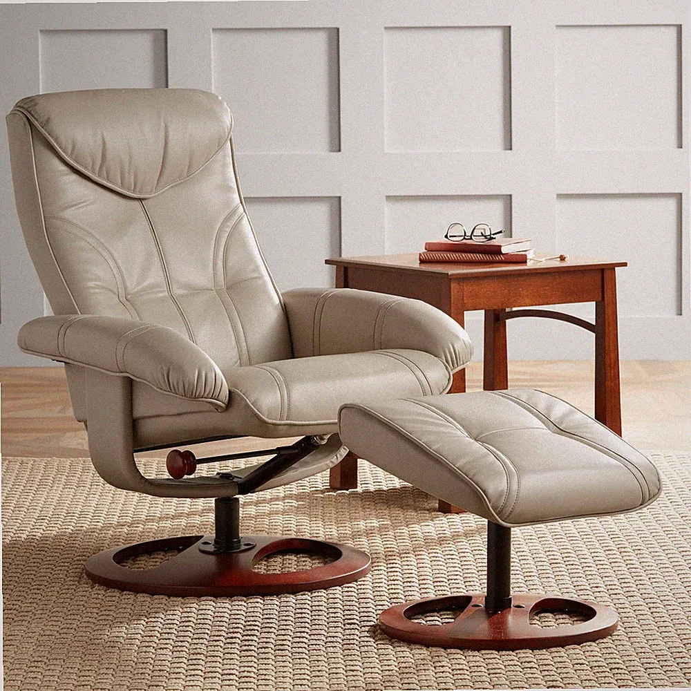 Newport Faux Leather Recliner Chair Armchair Ottoman Footrest Ergonomic Manual