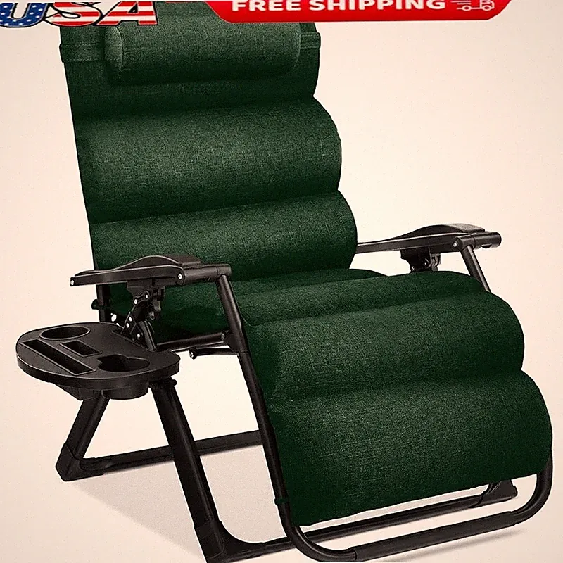 Plush Removable Cushion Folding Recliner Zero Gravity Chair Lockable System New