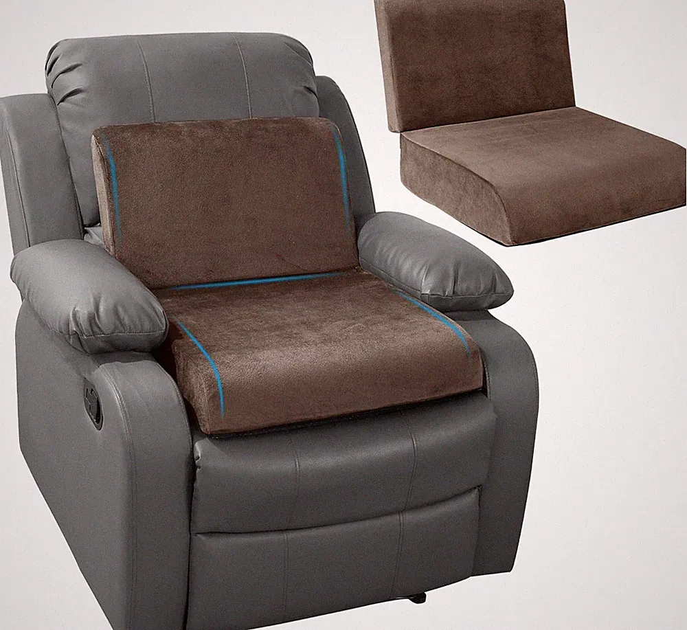Recliner Seat Cush with Lumbar Supportive Pillow Extra Lar